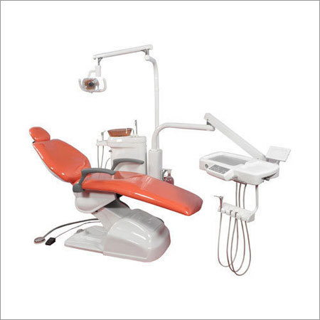 Dental Chair Health Tech - PU Leather, Steel, 150x70x120cm, Orange | Ergonomic Design, Patient Comfort, Easy Operation, Hygiene Features