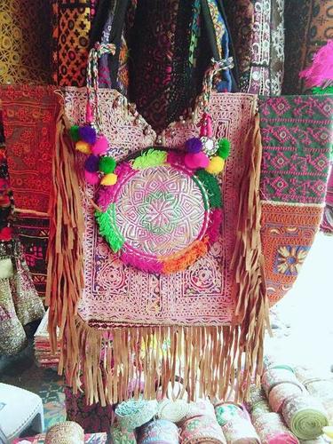 Pink Suede Fringe Bags