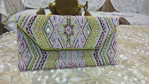Multicolor Beaded Ladies Clutch Bags