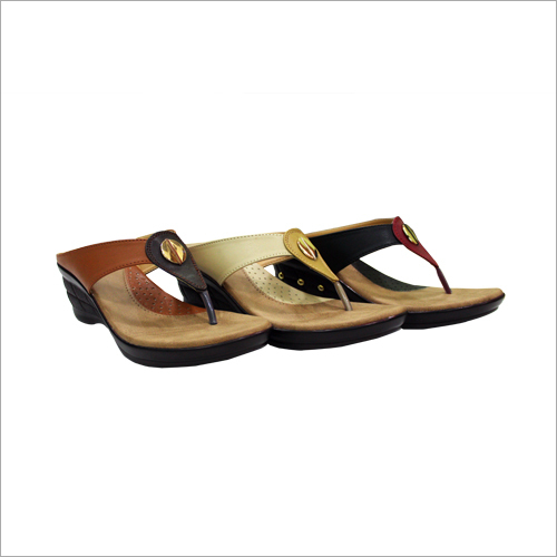 Ladies Flat Slipper - Leather Material, High Heel Fancy Style | Durable Pasting, Cushioned Sole, Perfect Fitting for Ethnic Wear