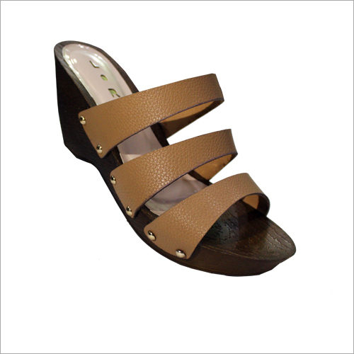 Leather Ladies Wedge High Heel Sandal