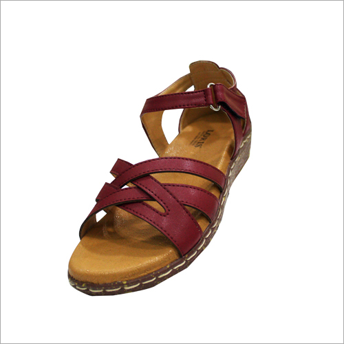 Leather Ladies Designer Wedge Flat Sandal