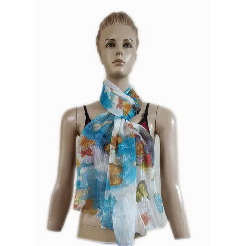 Printed Chiffon with Lurex Scarves