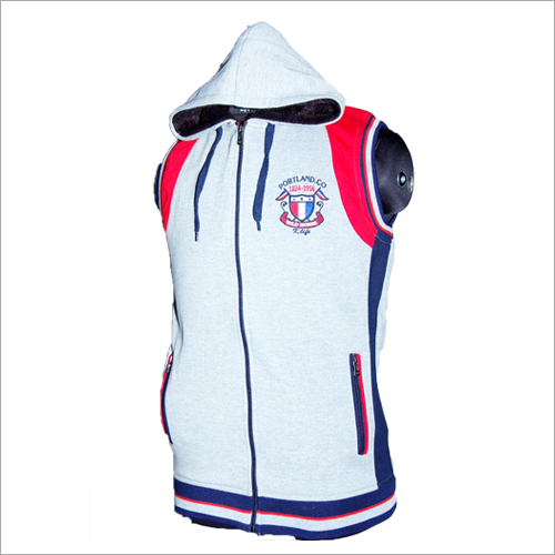 Mens Hooded Half Sleeves Jacket