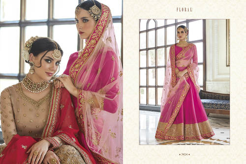 Pink Heavy Designer Bridal Lehenga Choli By SMART ETHNIC STORE