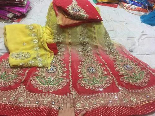 Red And Yellow Designer Rajputi Suit