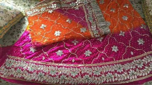 Pink And Orange Designer Rajputi Suit