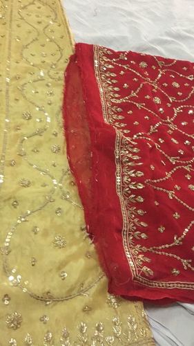 Red And Cream Designer Rajputi Suit