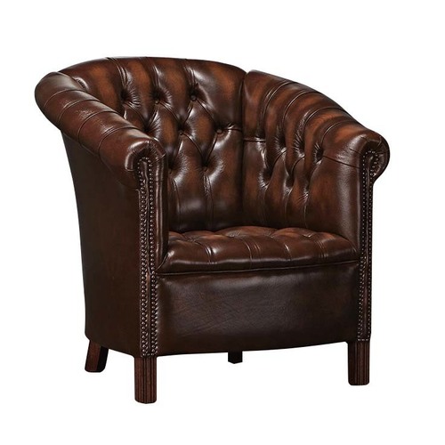 High Tufted  Back Vintage Leather Comfortable Sofa