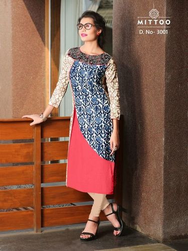 COTTON DHABU PRINT KURTI