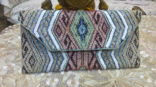 Multicolor Handmade Beaded Luxurious Clutch