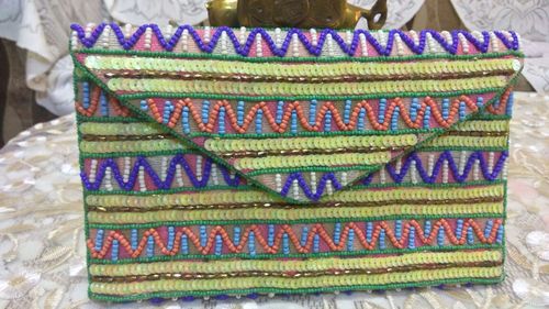 Multicolor Fashion Beaded Clutch Bag