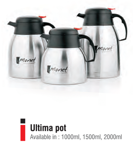 ULTIMA 1000ML, 1500ML, 2000ML - Stainless Steel Silver, Insulated with Ergonomic Handle, Flip Top Lid, Durable and Easy Pour