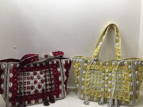 Red And Green Handmade Ethnic Embroidery Vintage Bag