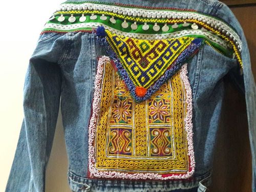 Blue Tribal Boho Denim Jacket