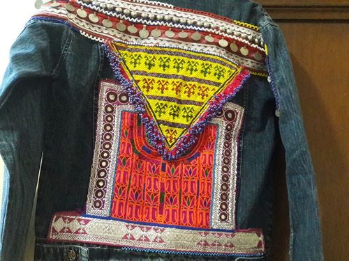 Embellished beaded denim jacket