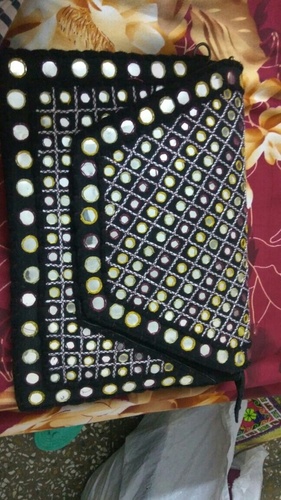 Black Stylish Beaded Mirror Bag