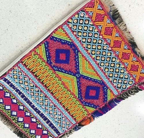 Multicolor Stylish Beaded Clutch