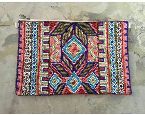 Multicolor Ethnic Beaded Clutch Bags