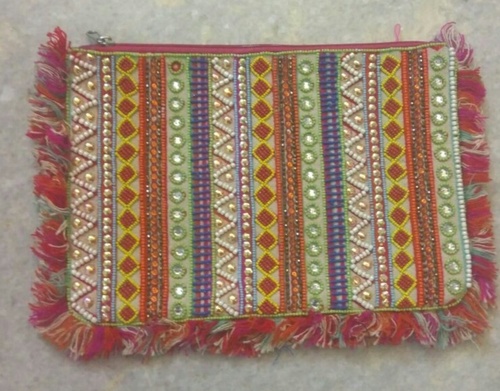 Multicolor Embroidery Beaded Clutch