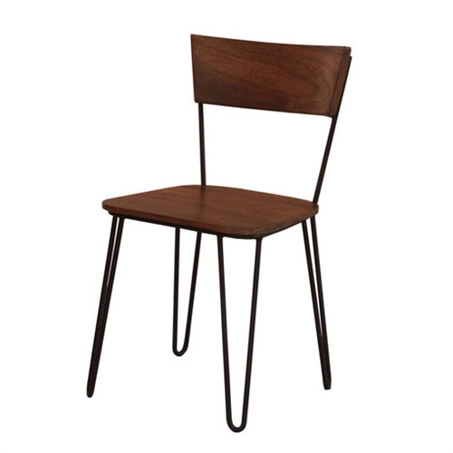 Wooden Backrest  Seat Hairpin Legs Dining Chair