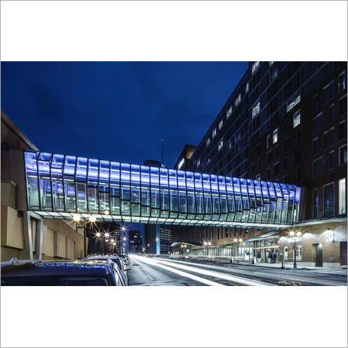 Covered Head Foot Over Bridge - Steel & Glass, 4-8m Height, 20-50m Length | Weather Protection, Organized Flow, Durable Design