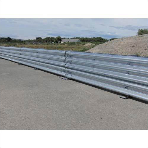 W Beam Crash Barrier - Mild Steel, 1000mm Height, 3mm Thickness | Shock Absorbent, Visual Guide, Road Safety