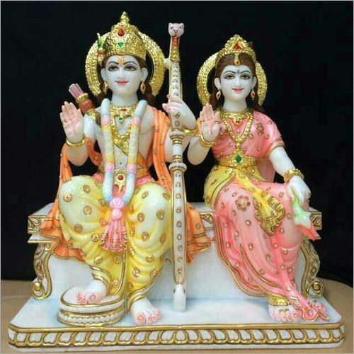Marble Ram Sita Statue