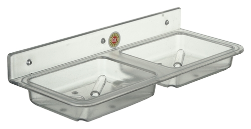 Double Soap Dish - Square Clear