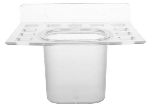 Brush Holder with Tumbler Clear