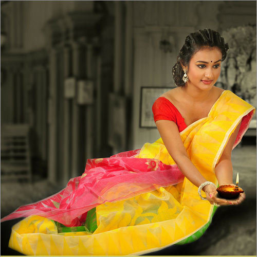 Paint on Bangladesh cotton Saree