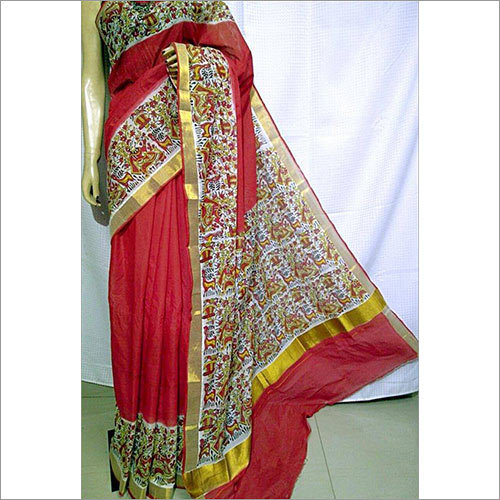 Kerala Cotton Block Print Saree