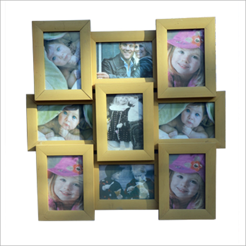 Wooden Collage Photo Frame - Wood, 3-6 mm Thickness , Sand Color, Wall Mounting, Rectangular Shape, Artisan Crafted Design
