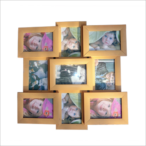 Decorative Collage Photo Frame - Wood, Rectangle, 3-6 Inches Thick | Orange Color, Wall Mounting, Versatile Hanging Design