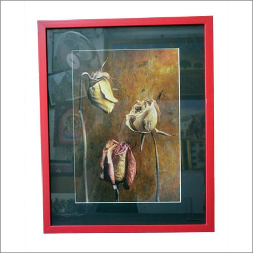 Photo Frame - Wood, 3-5mm Thickness, Rectangle | Coated Finish, Red Color, Wall Mounting Design