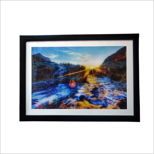 Wall Photo Frame - Wood, 3-6 mm Thickness, Rectangle Shape | Black Coated Finish, Wall Mounting, Indian Regional Style