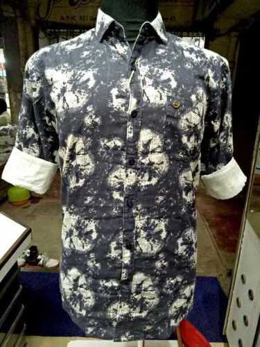 Men's Fancy Shirts - Cotton M/L/XL Sizes Dark Grey | Full Sleeves Colorfast Beautiful Printed Patterns Party Wear Washable
