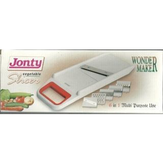 Jonty Slicer - Stainless Steel Blades, Unbreakable Polycarbonate Transparent Container | 6 Attachments for Versatile Food Preparation, Ideal for Home and Hotel Use