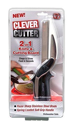 Smart Cutter - Stainless Steel Blade & ABS Handle | Fast Chops, Safe Slice, Easy Cleanup, Locking Safety Hinge