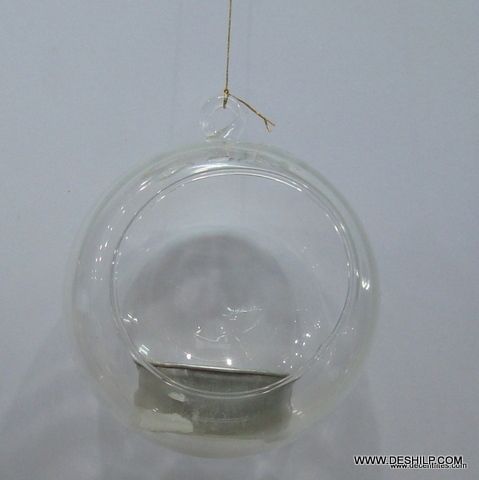 GLASS TERRARIUM, CEAR FLOWER HANGING,GLASS T-LIGHT HANGING,GLASS TERRAR