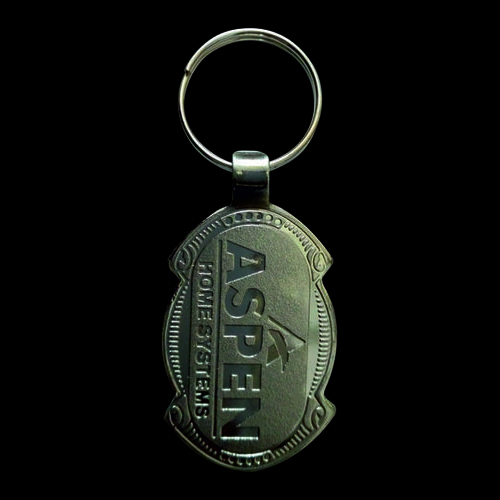 Key Chain (Aspen) - Metal, 2x4cm, Silver | Durable, Customizable, Lightweight, Stylish, Etched Finish