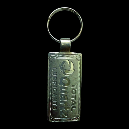 Key Chain (Total Quartz) - Metal, 2x1 Inch, Silver Finish | Durable, Customizable, Etched Logo, Portable, Split Ring Attachment