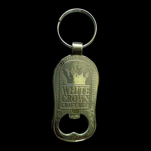 Bottle Opener with Key Chain ( White Crown )
