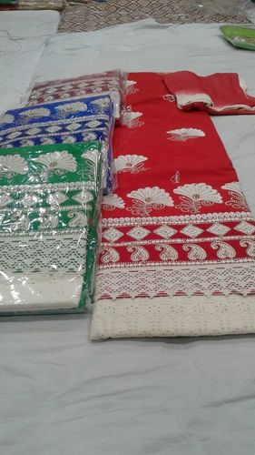 COTTON DRESS MATERIALS WITH CHICKEN WORK