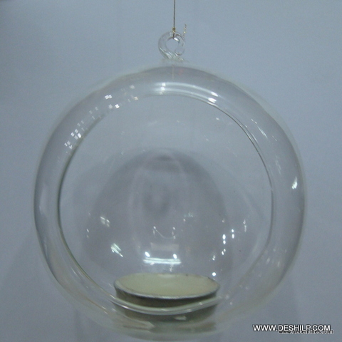 Transparent GLASS TERRARIUM,GLASS CLR FLOWER HANGING,GLASS T-LIGHT HANGING