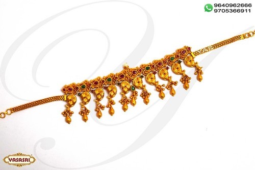 Fancy Baju Bandh - Gold Imitation Armlets with Sparkling Quartz & Pearl Stones, 3.5mm Thickness, Lightweight, Perfect Smooth Edges - Ideal Gift for Parties