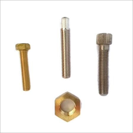 Brass Nut Bolt - 2-5 Millimeter Thickness | Golden Color, Round Shape, Polished Surface, Enhanced Durability, Rigid Design, Corrosion Resistant