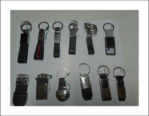 Black And Silver Leather Key Chains