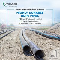 Plb Hdpe Duct Pipe - High-density Polyethylene,  Flexible  & Impact Resistant, Black, Round Shape, Perforated Design For Water Drainage | 1-year Warranty, Lightweight & Durable