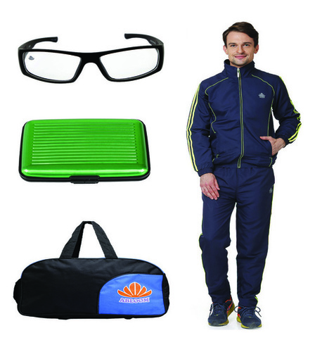 Polyester Mens Track Suit & Duffle Bag Combo